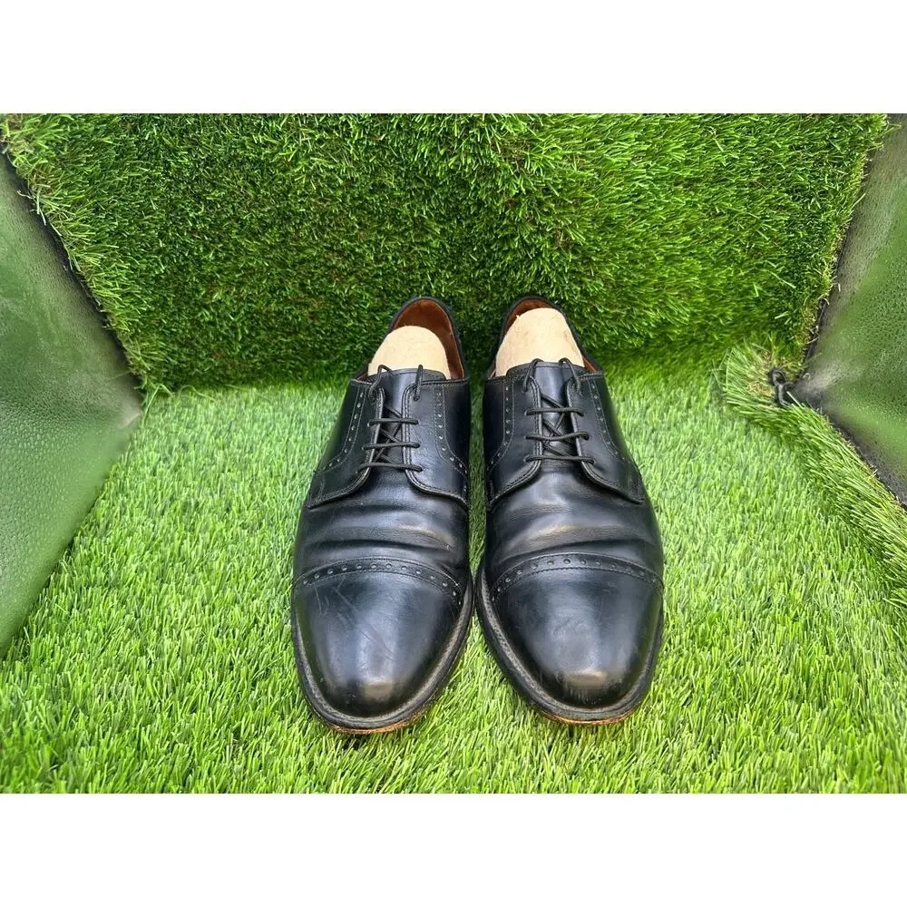 Allen Edmonds Clifton 3308 Derby Dress Shoes Men's 7.5 Black Leather Cap Toe